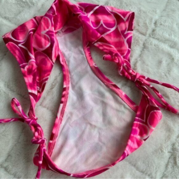 Victoria's Secret | Vintage Hearts Triangle Tie Bikini Set | Size Large - Picture 8 of 10